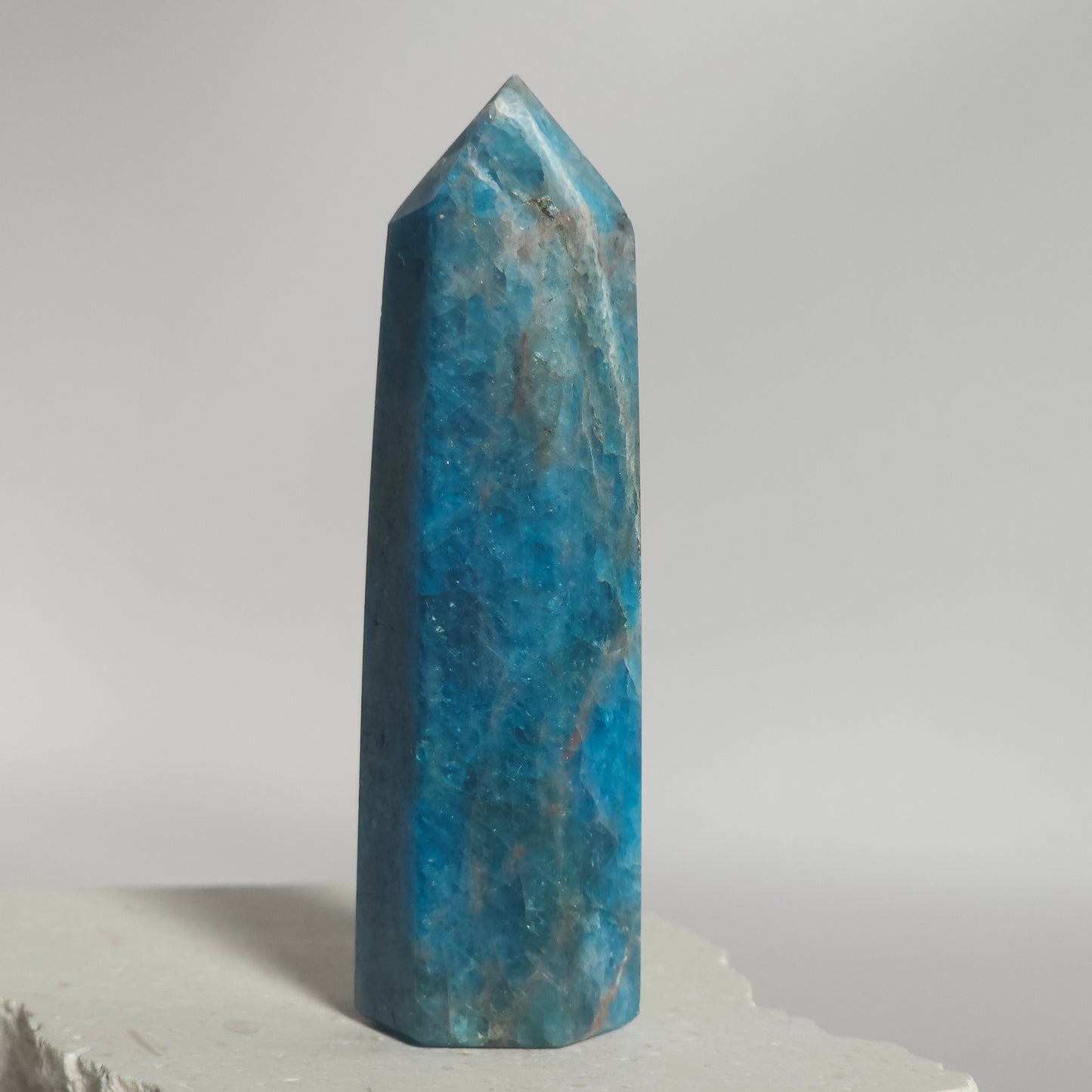 Blue Apatite Tower Crystal Point | Manifestation Inspiration & Clarity | D