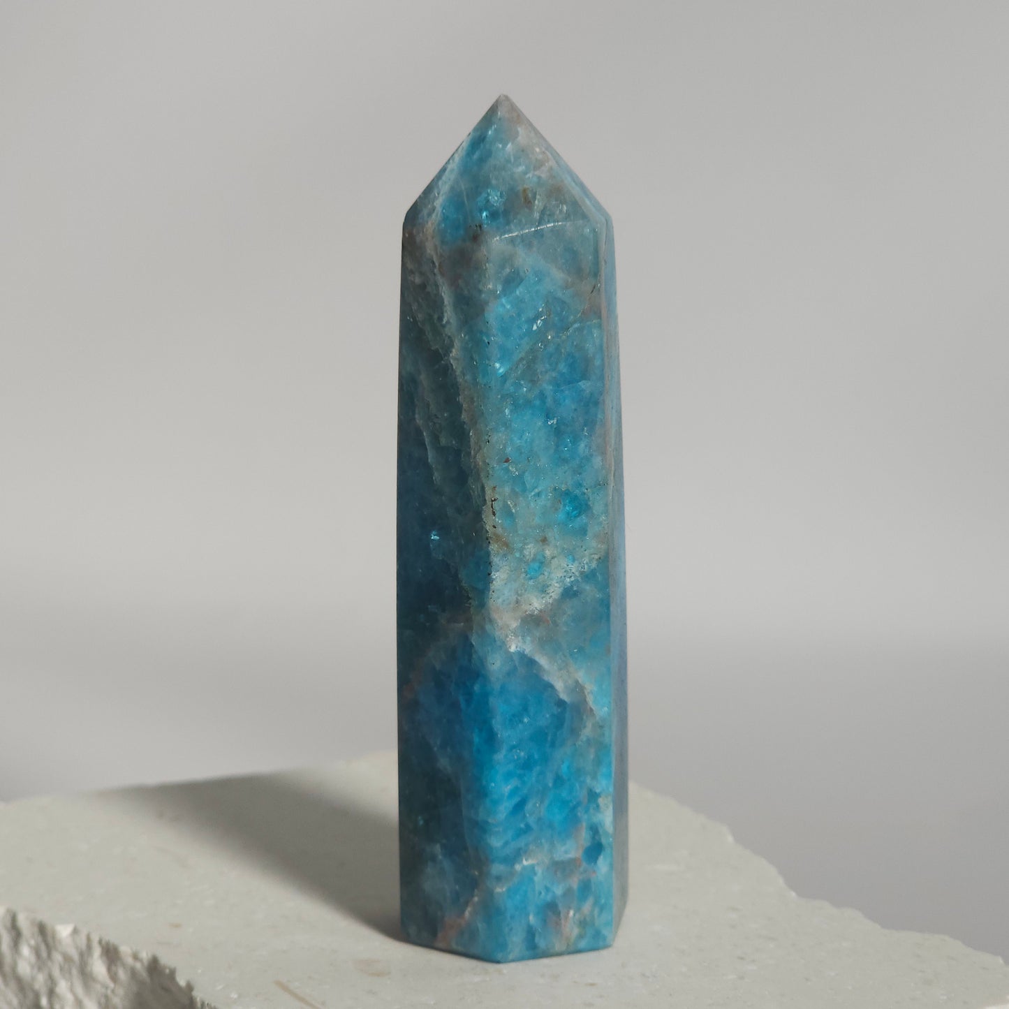 Blue Apatite Tower Crystal Point | Manifestation Inspiration & Clarity | D