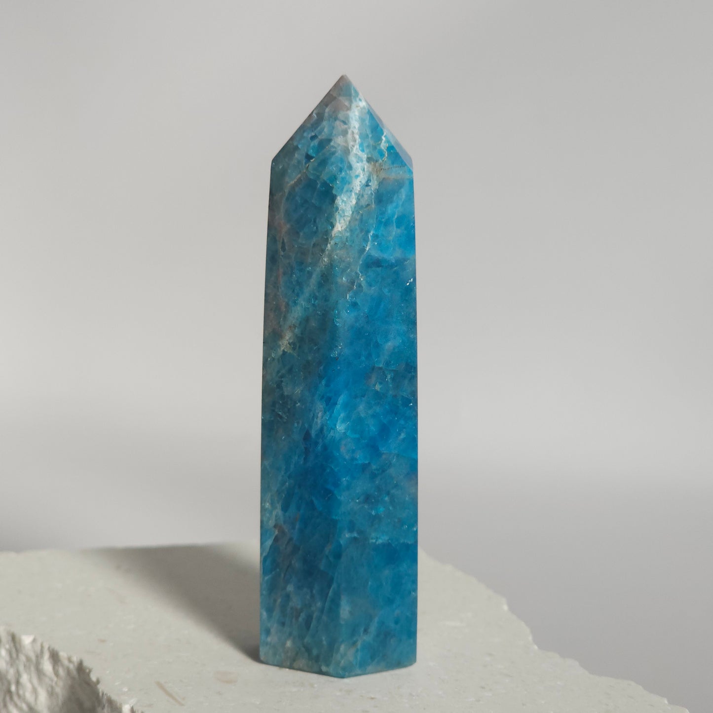 Blue Apatite Tower Crystal Point | Manifestation Inspiration & Clarity | D
