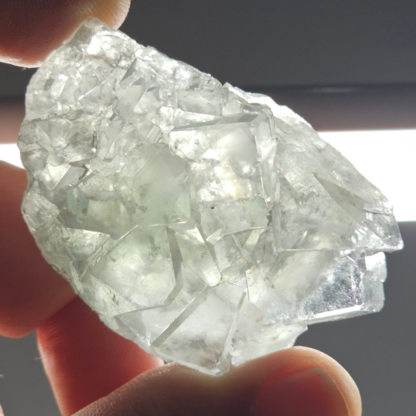 Light Green Transparent Cubic Fluorite Specimen A | Rainbow Iridescence | Xianghualing, China