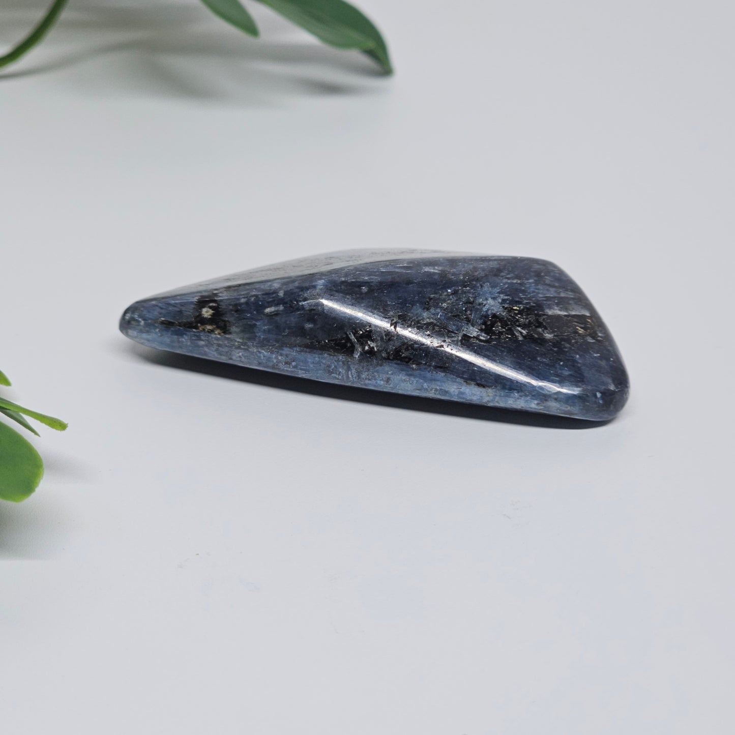 Blue Kyanite Polished Freeform with Silver Shimmer Veins | Option A | Natural Crystal for Clarity & Inner Alignment