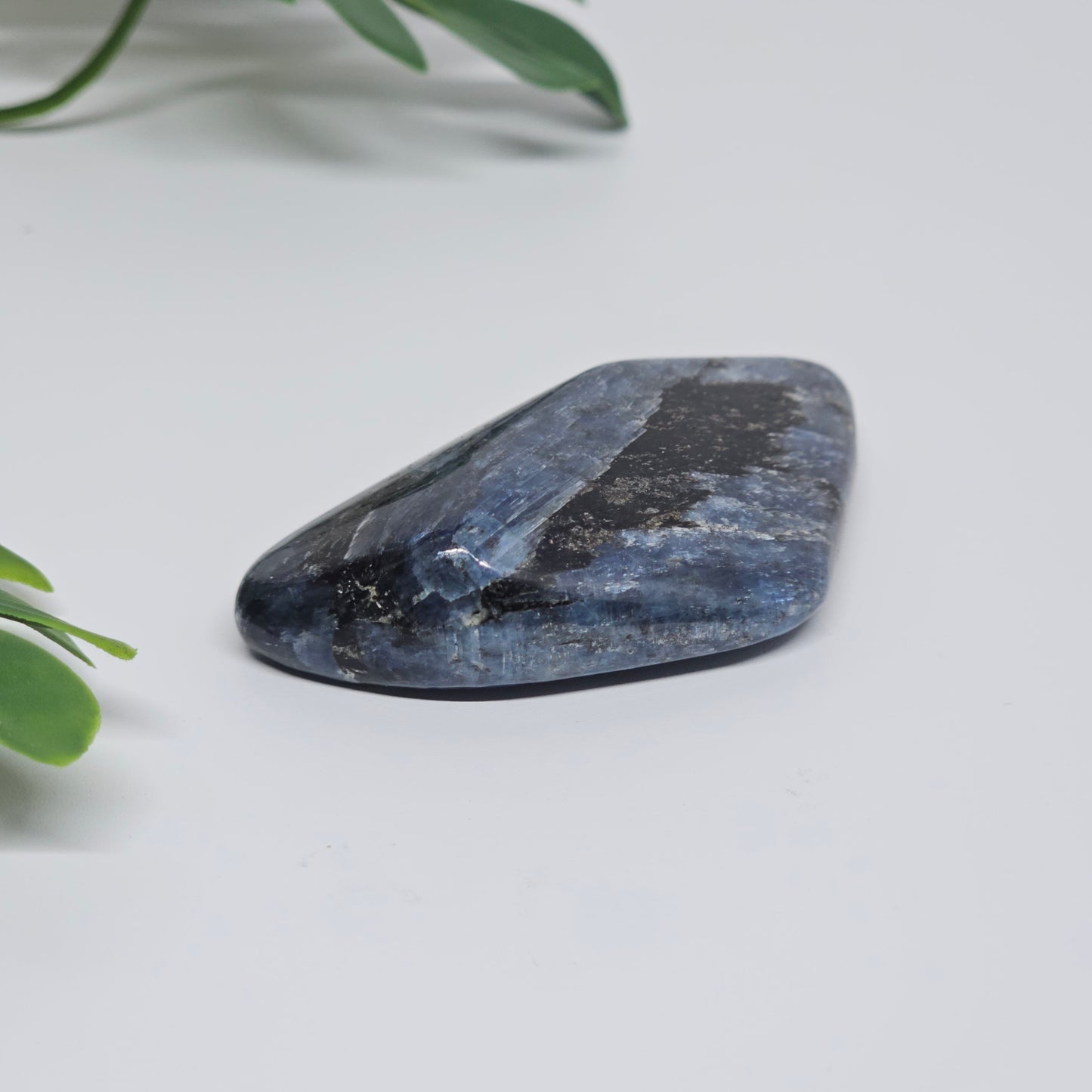 Blue Kyanite Polished Freeform with Silver Shimmer Veins | Option A | Natural Crystal for Clarity & Inner Alignment
