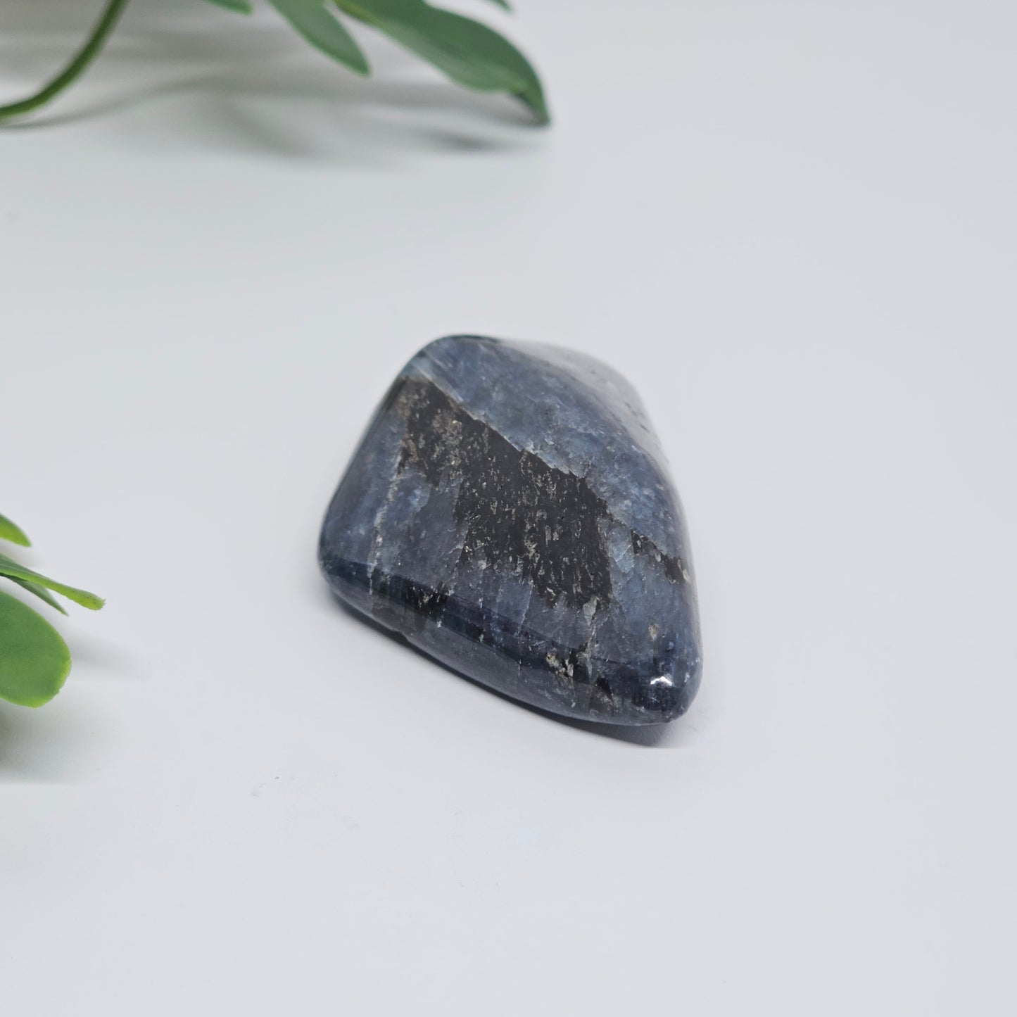 Blue Kyanite Polished Freeform with Silver Shimmer Veins | Option A | Natural Crystal for Clarity & Inner Alignment