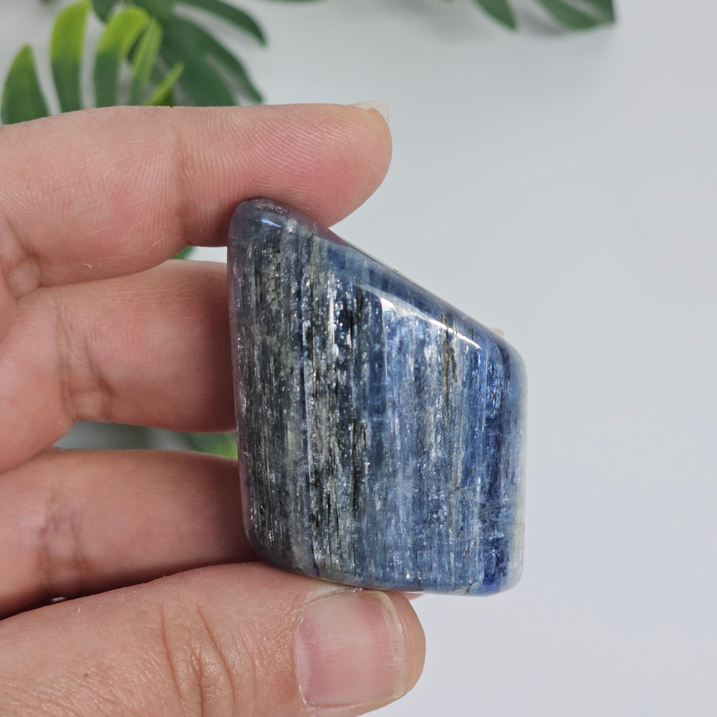 Blue Kyanite Polished Freeform with Strong Silver Flash | Option B | Natural Crystal for Clarity & Inner Alignment