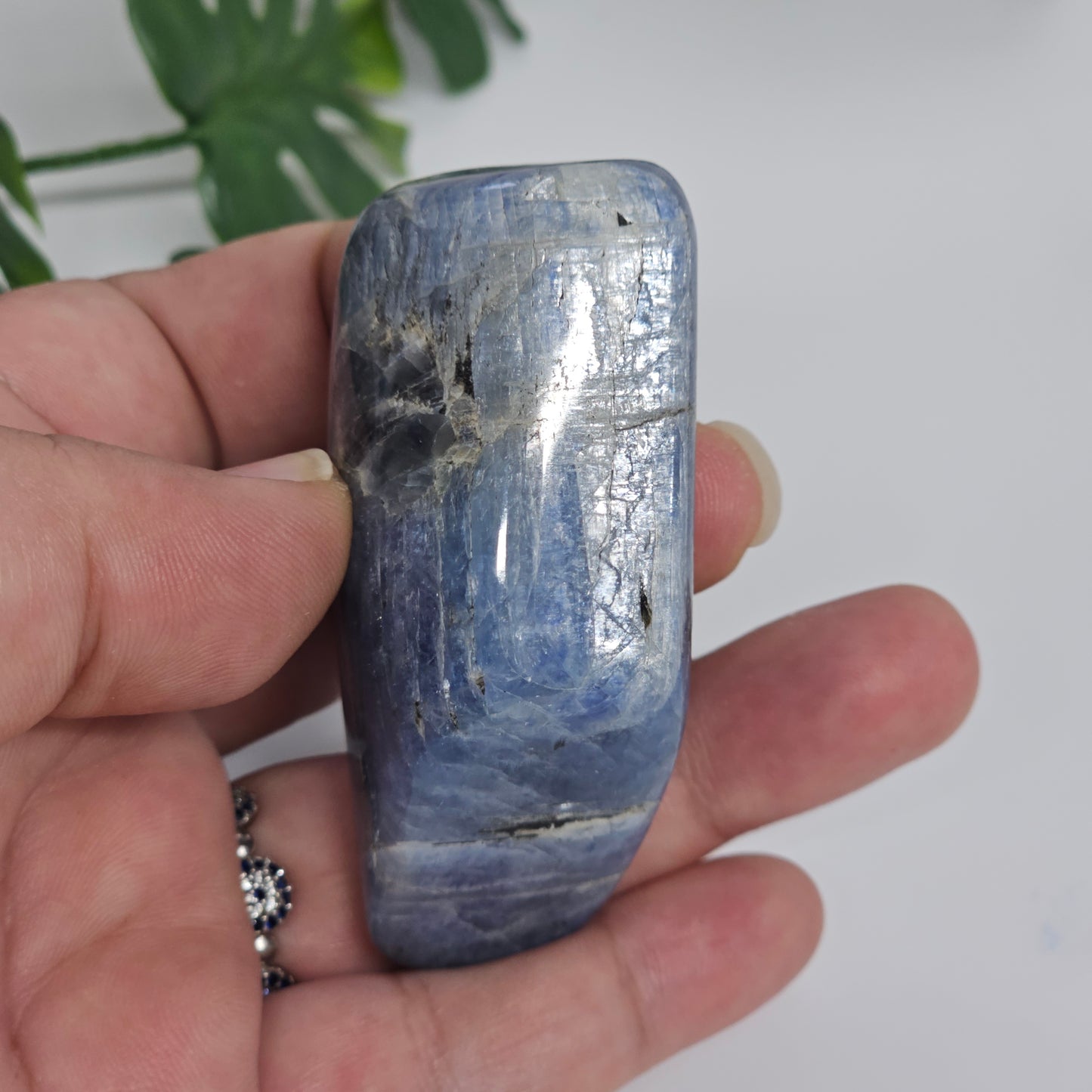 Blue Kyanite Polished Freeform with Silver Flash | Option C | Natural Crystal for Clarity & Inner Alignment