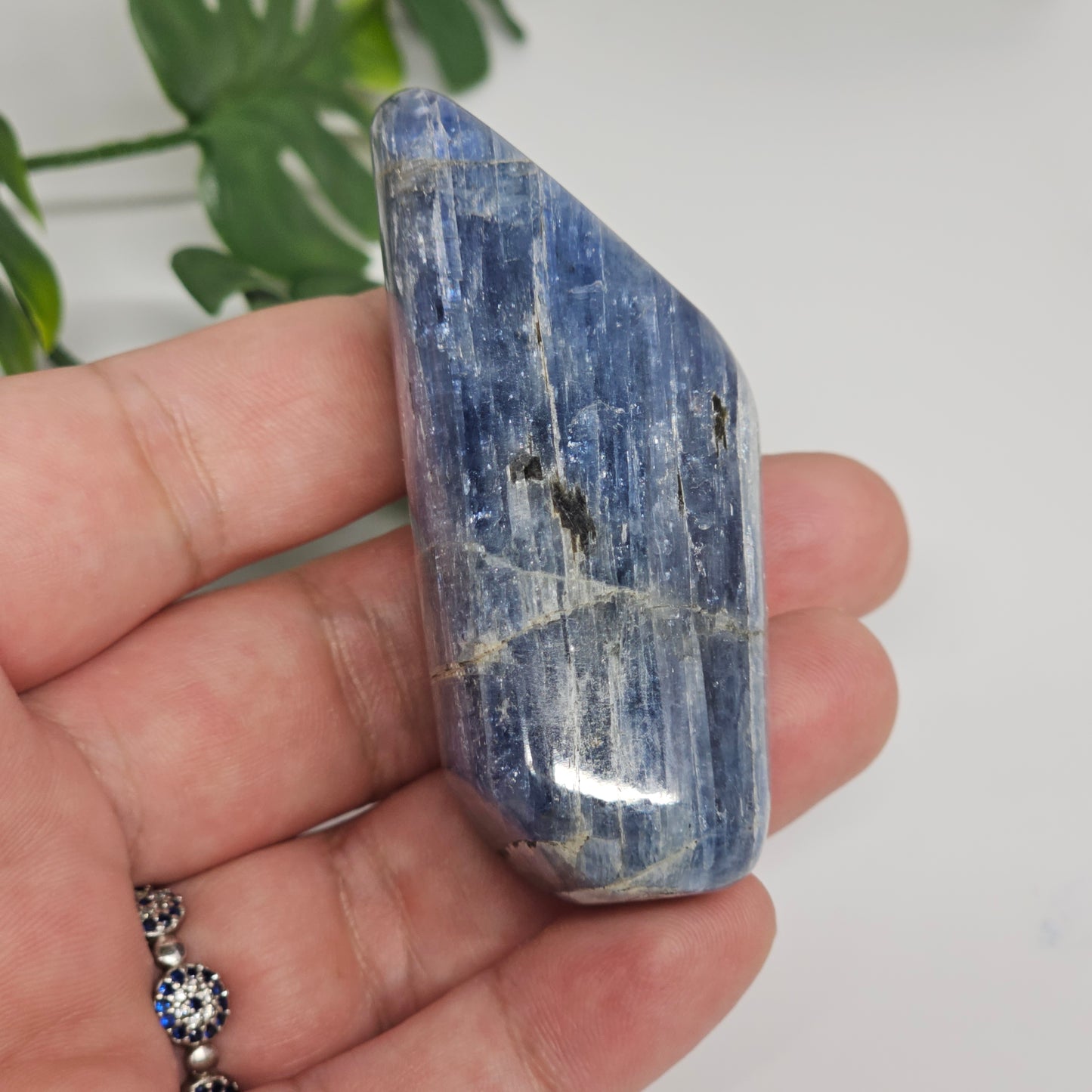 Blue Kyanite Polished Freeform with Silver Flash | Option C | Natural Crystal for Clarity & Inner Alignment
