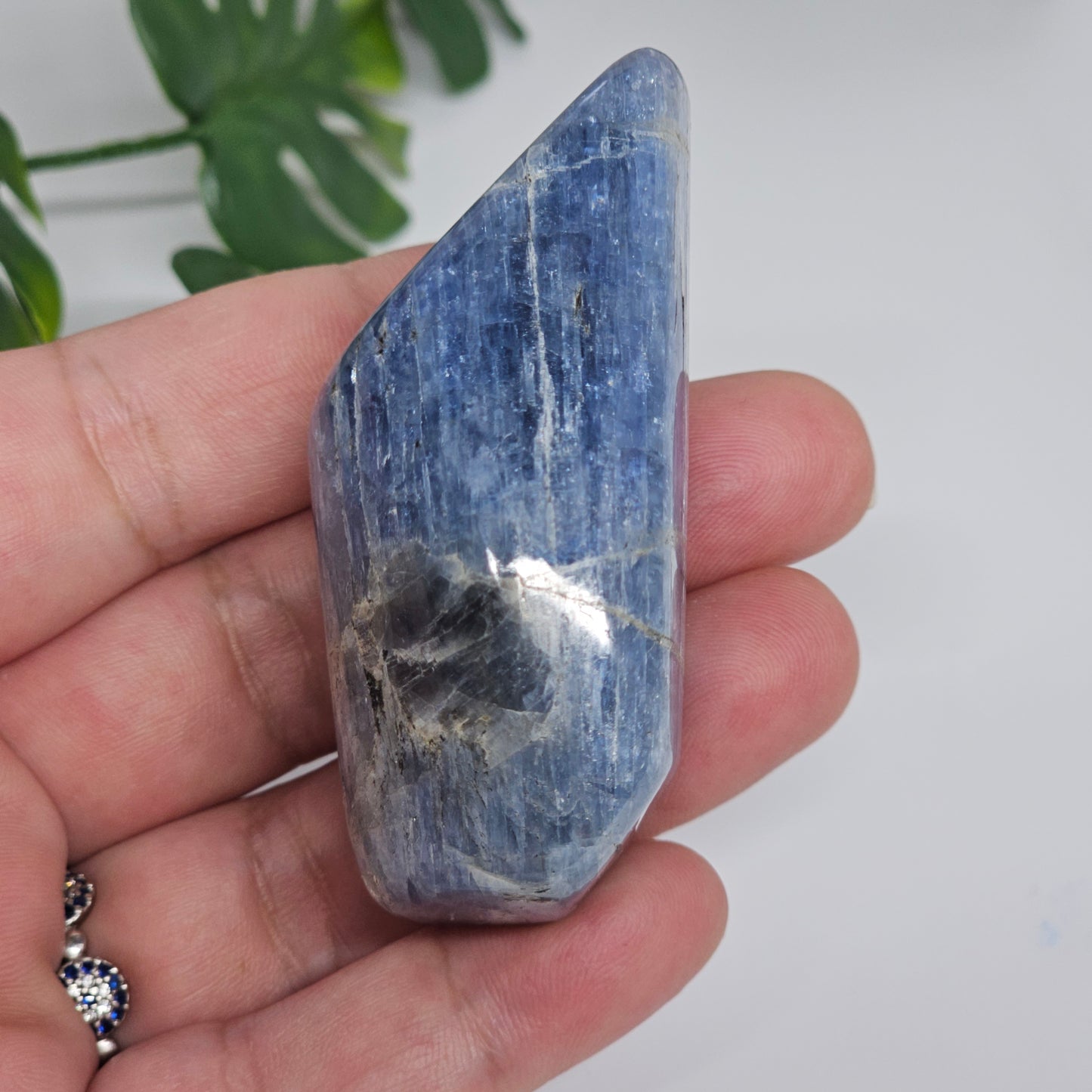 Blue Kyanite Polished Freeform with Silver Flash | Option C | Natural Crystal for Clarity & Inner Alignment