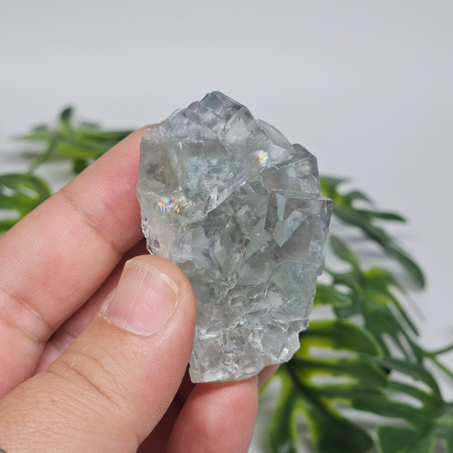Light Green Transparent Cubic Fluorite Specimen A | Rainbow Iridescence | Xianghualing, China