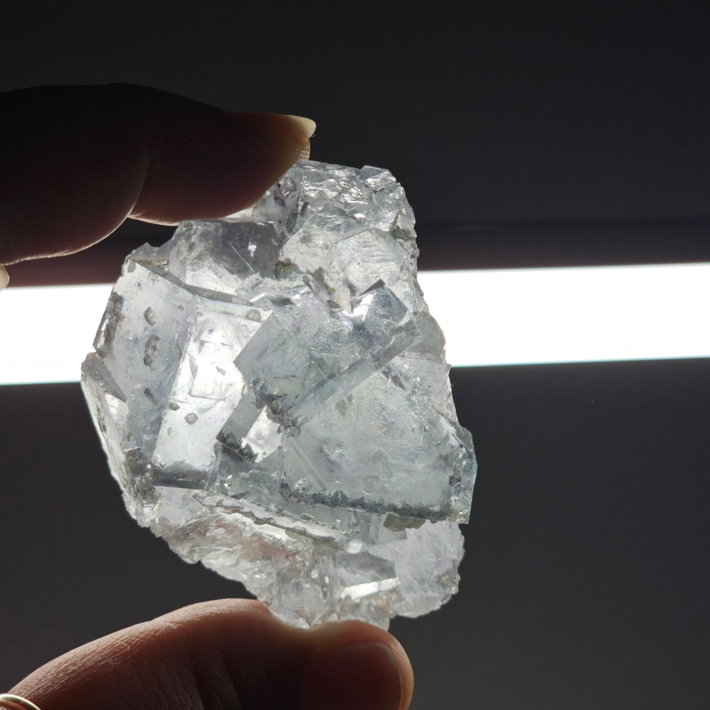 Seafoam Green Cubic Fluorite Specimen B | Large Transparent Crystal Cluster | Xianghualing China