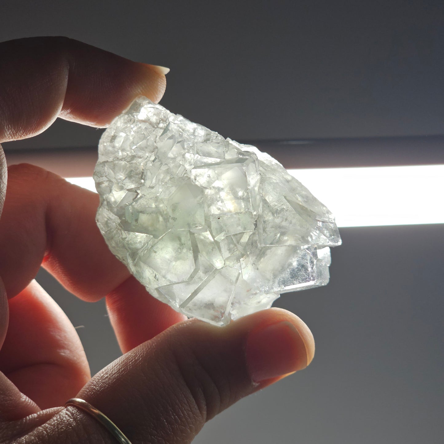 Light Green Transparent Cubic Fluorite Specimen A | Rainbow Iridescence | Xianghualing, China