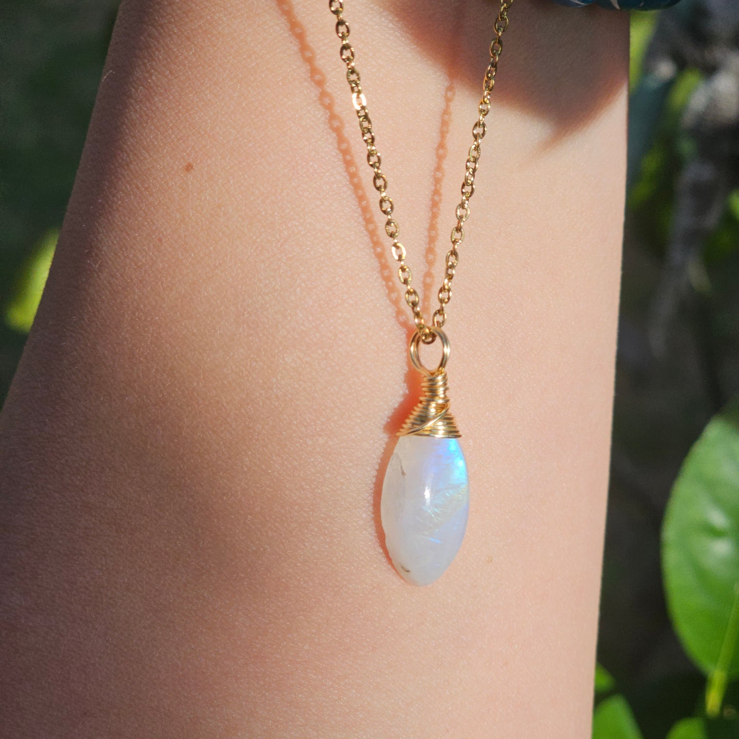 Rainbow Moonstone Necklace (#36)