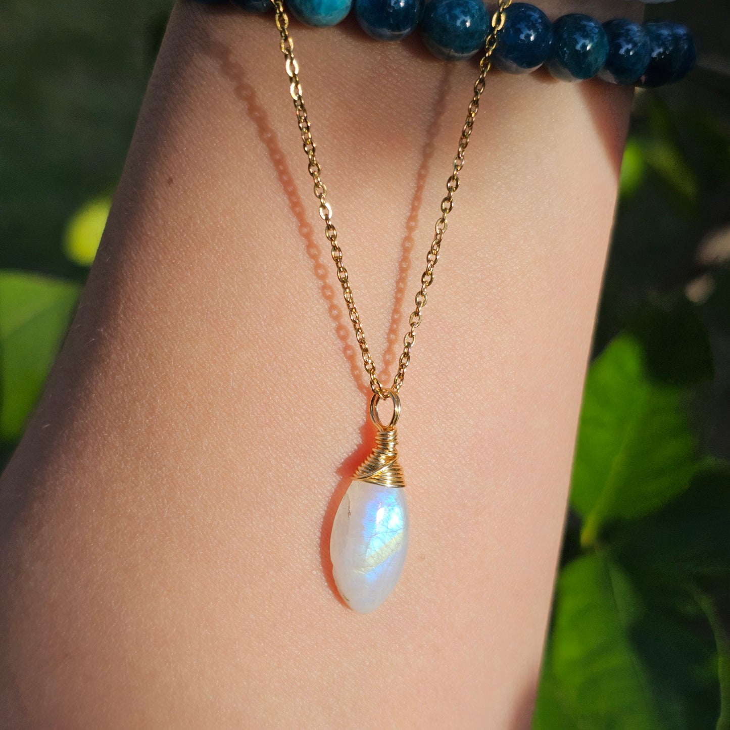 Rainbow Moonstone Necklace (#36)