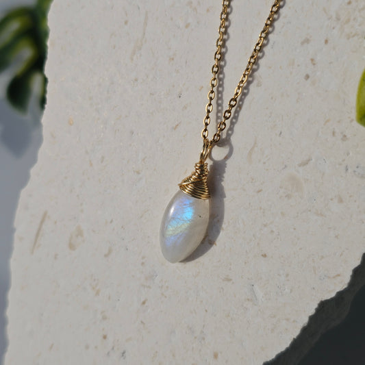 Rainbow Moonstone Necklace (#36)