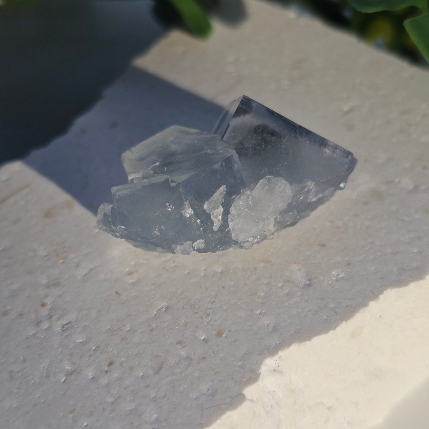 Seafoam Green Cubic Fluorite Cluster | Twin Large Cubes Specimen | Hunan, China