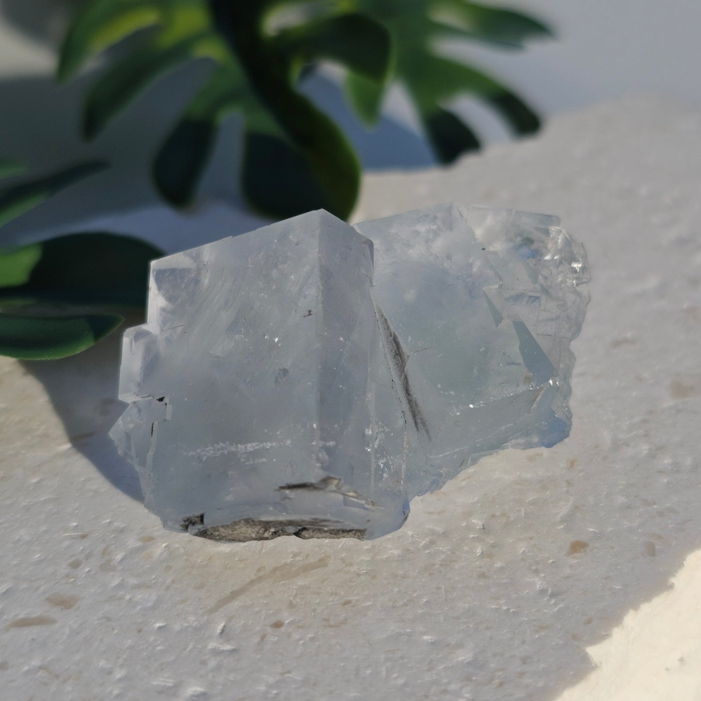 Seafoam Green Cubic Fluorite Cluster | Twin Large Cubes Specimen | Hunan, China
