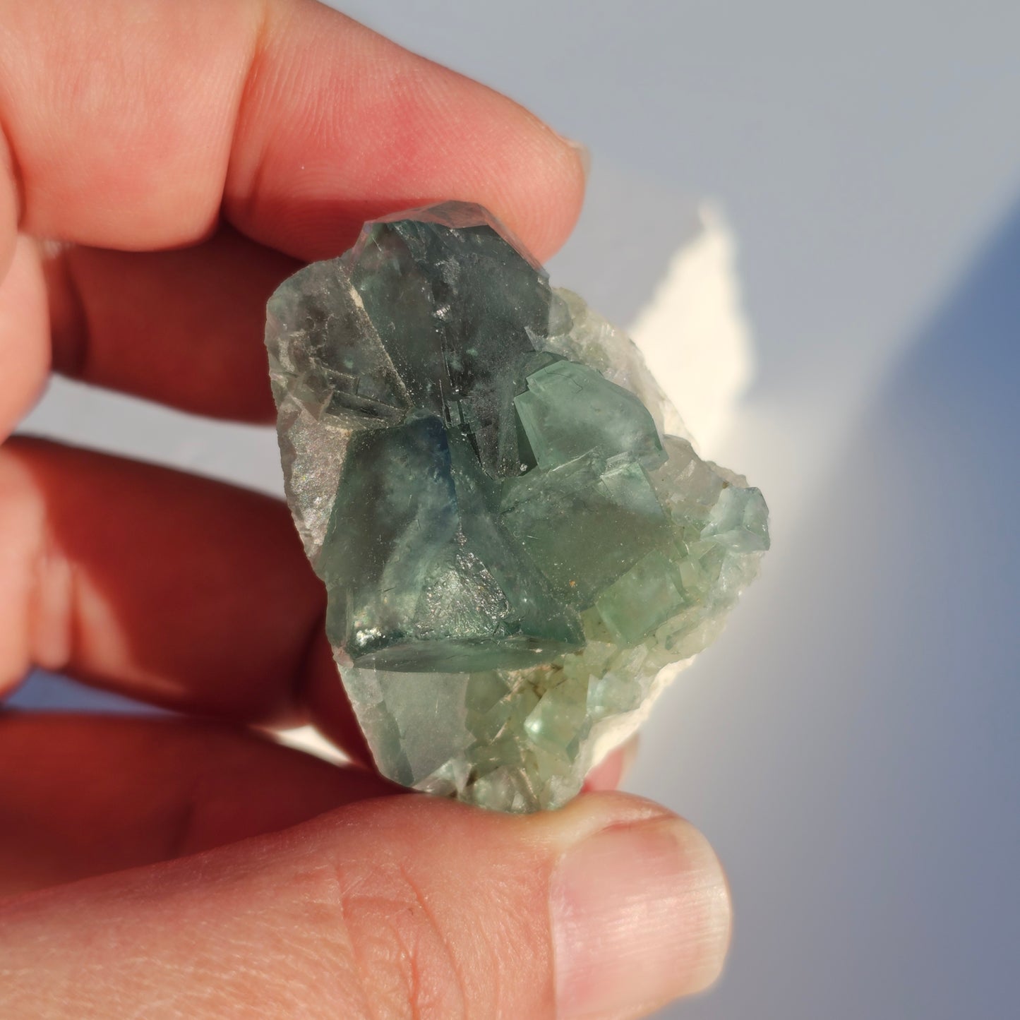 Colour-Change Fluorite on Matrix | Specimen A | Green to Blue Daylight Fluorite | UV Reactive | Madagascar