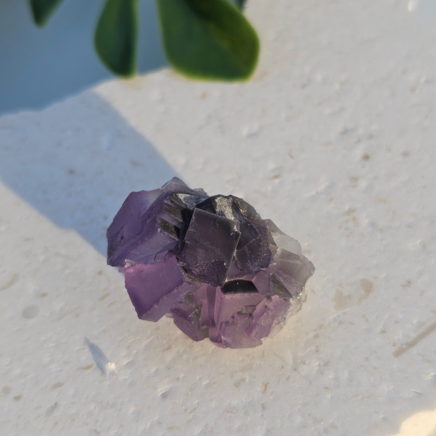 Raw Purple Fluorite Cluster | Frosted Matte Specimen | Yunan, China