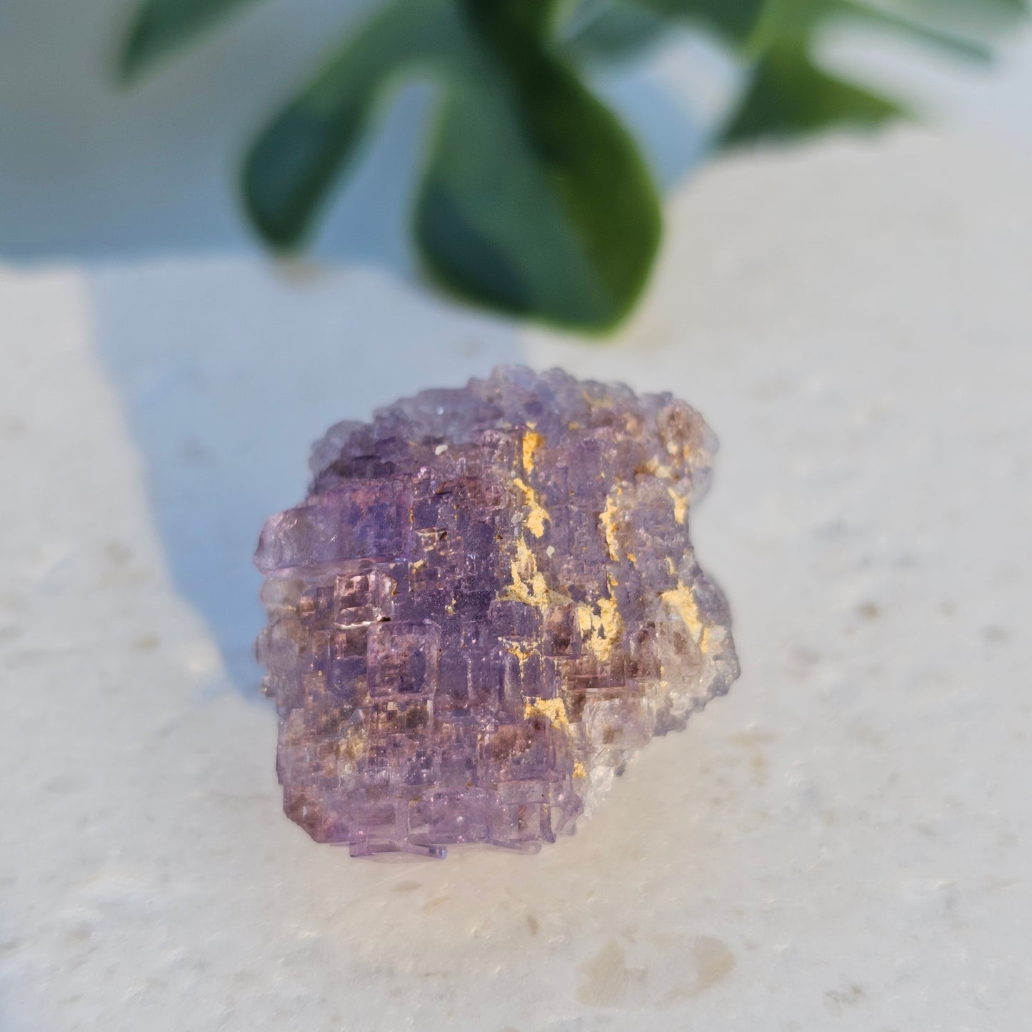Stepped Cubic Fluorite Cluster | Specimen A | Raw Purple Fluorite from Xinjang, China