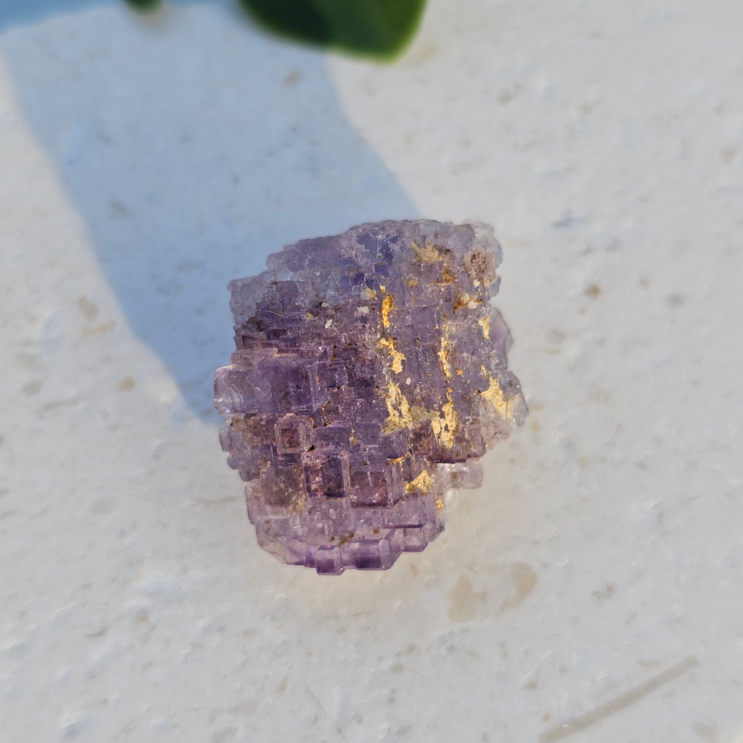 Stepped Cubic Fluorite Cluster | Specimen A | Raw Purple Fluorite from Xinjang, China