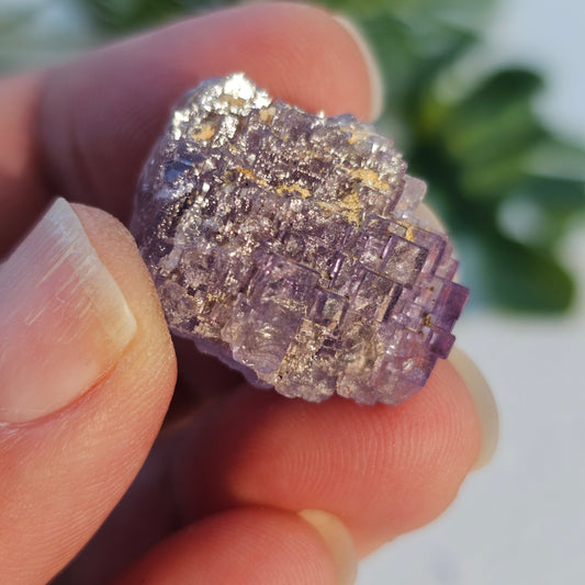 Stepped Cubic Fluorite Cluster | Specimen A | Raw Purple Fluorite from Xinjang, China