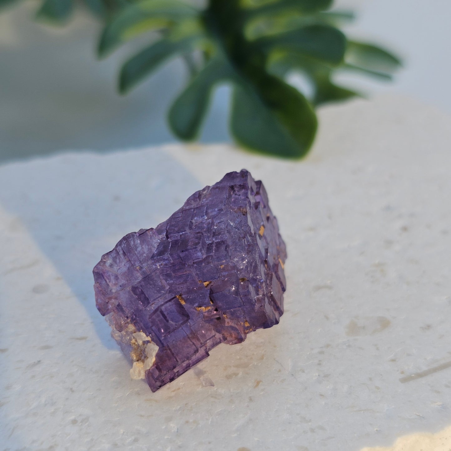 Stepped Cubic Fluorite Cluster | Specimen B | Raw Purple Fluorite from Xinjang, China