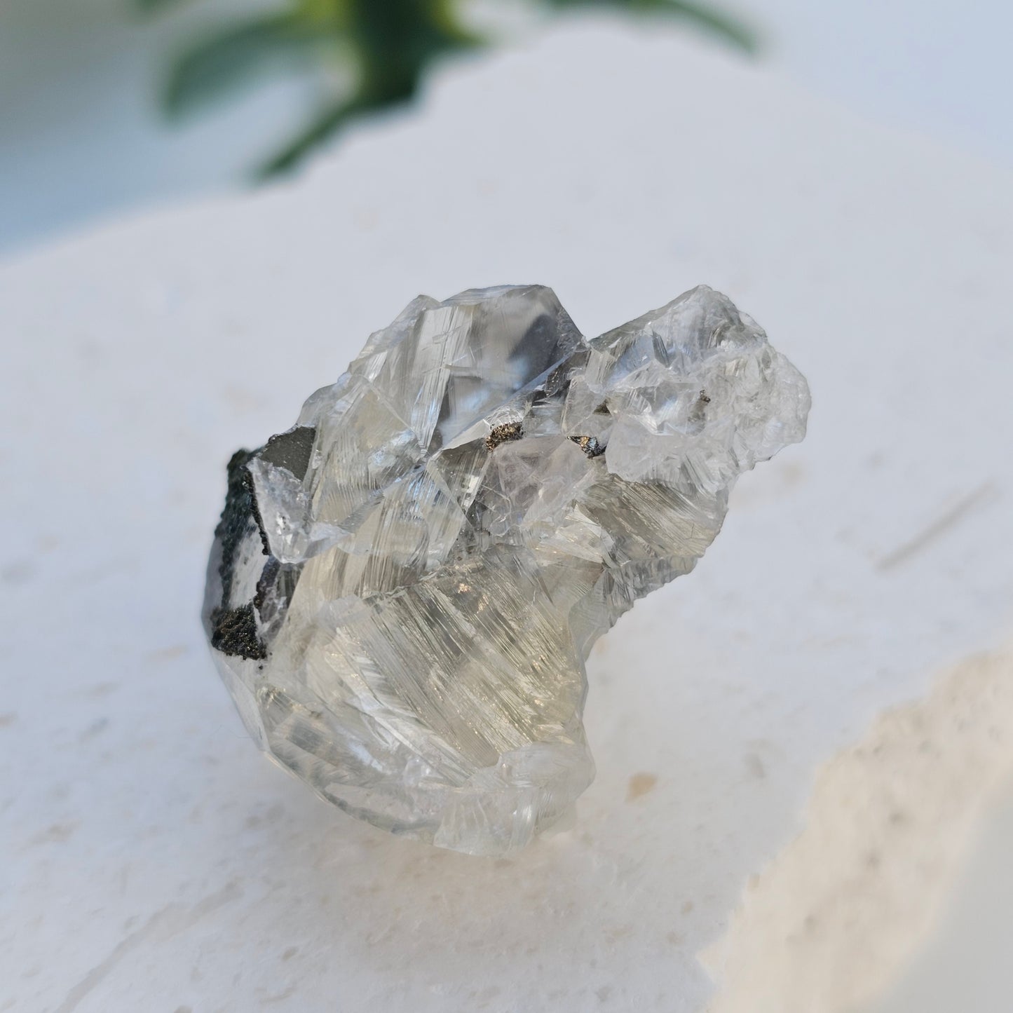 Calcite with Chalcopyrite & Pyrite Specimen | Option B | Translucent Rainbow Calcite | Hubei, China Crystal
