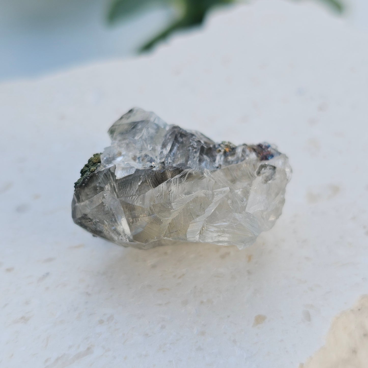 Calcite with Chalcopyrite & Pyrite Specimen | Option A | Translucent Rainbow Calcite | Hubei, China Crystal
