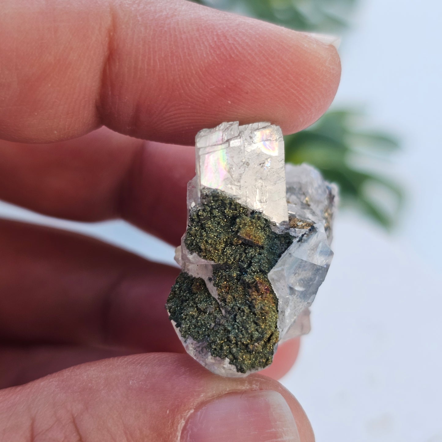 Calcite with Chalcopyrite & Pyrite Specimen | Option A | Translucent Rainbow Calcite | Hubei, China Crystal