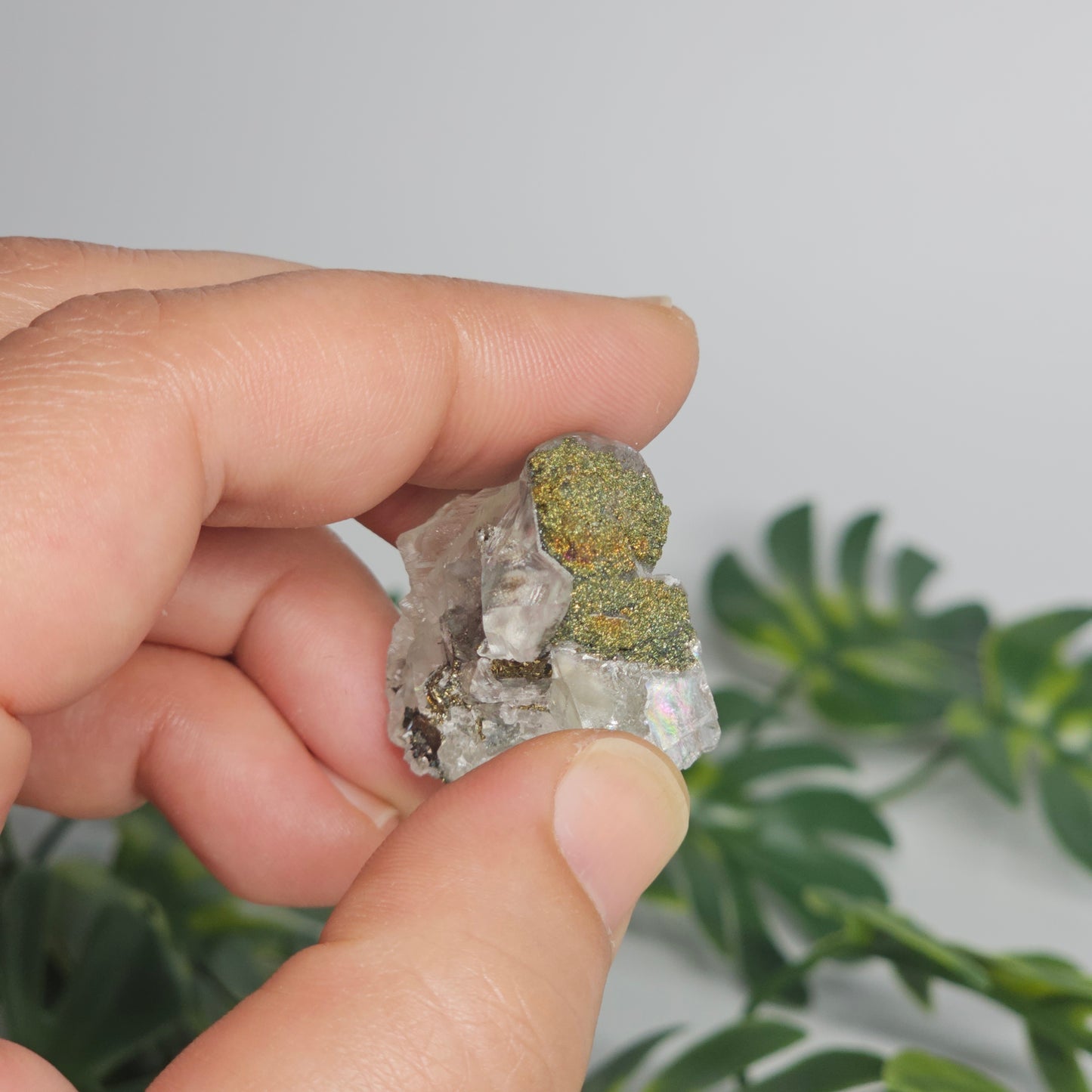 Calcite with Chalcopyrite & Pyrite Specimen | Option A | Translucent Rainbow Calcite | Hubei, China Crystal