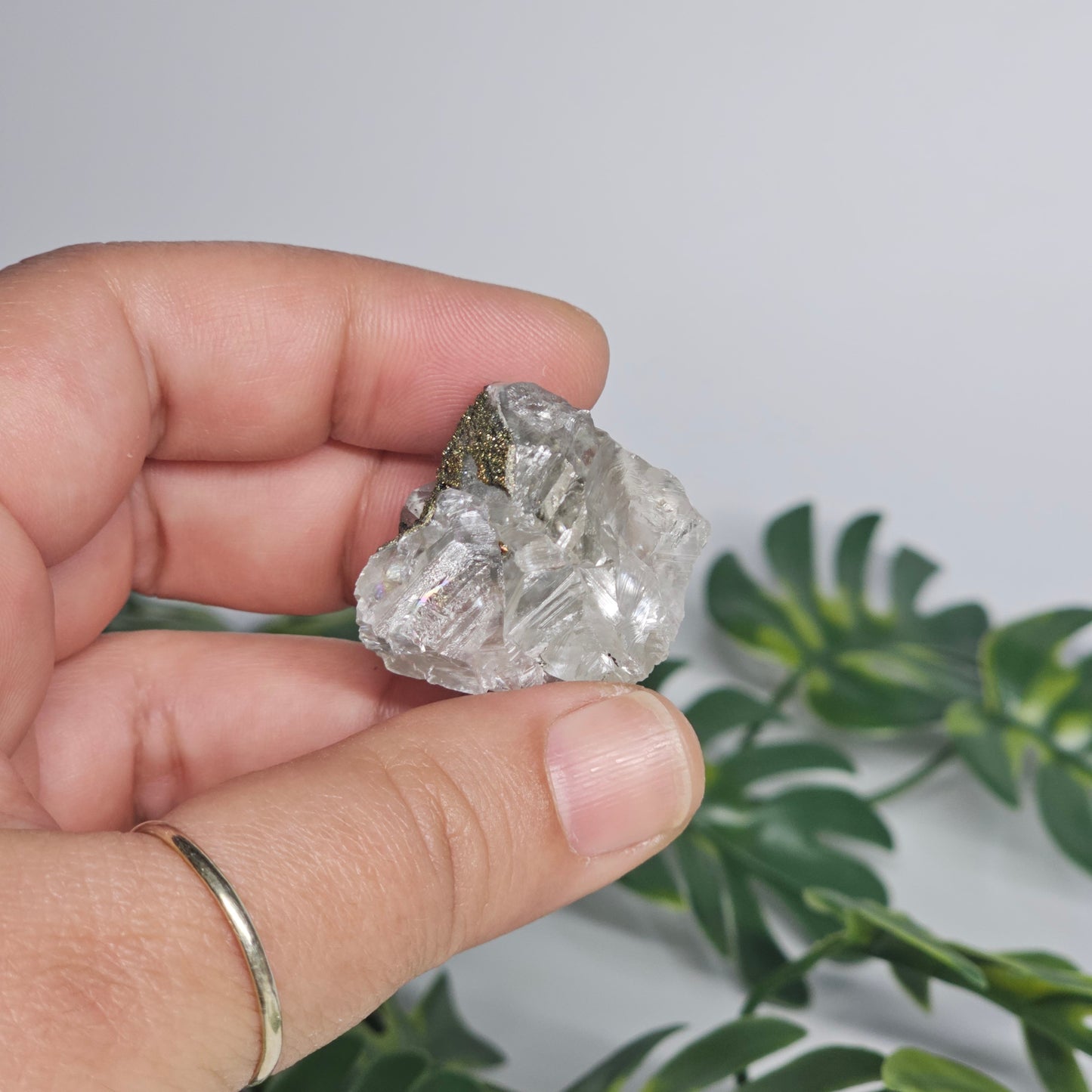 Calcite with Chalcopyrite & Pyrite Specimen | Option A | Translucent Rainbow Calcite | Hubei, China Crystal