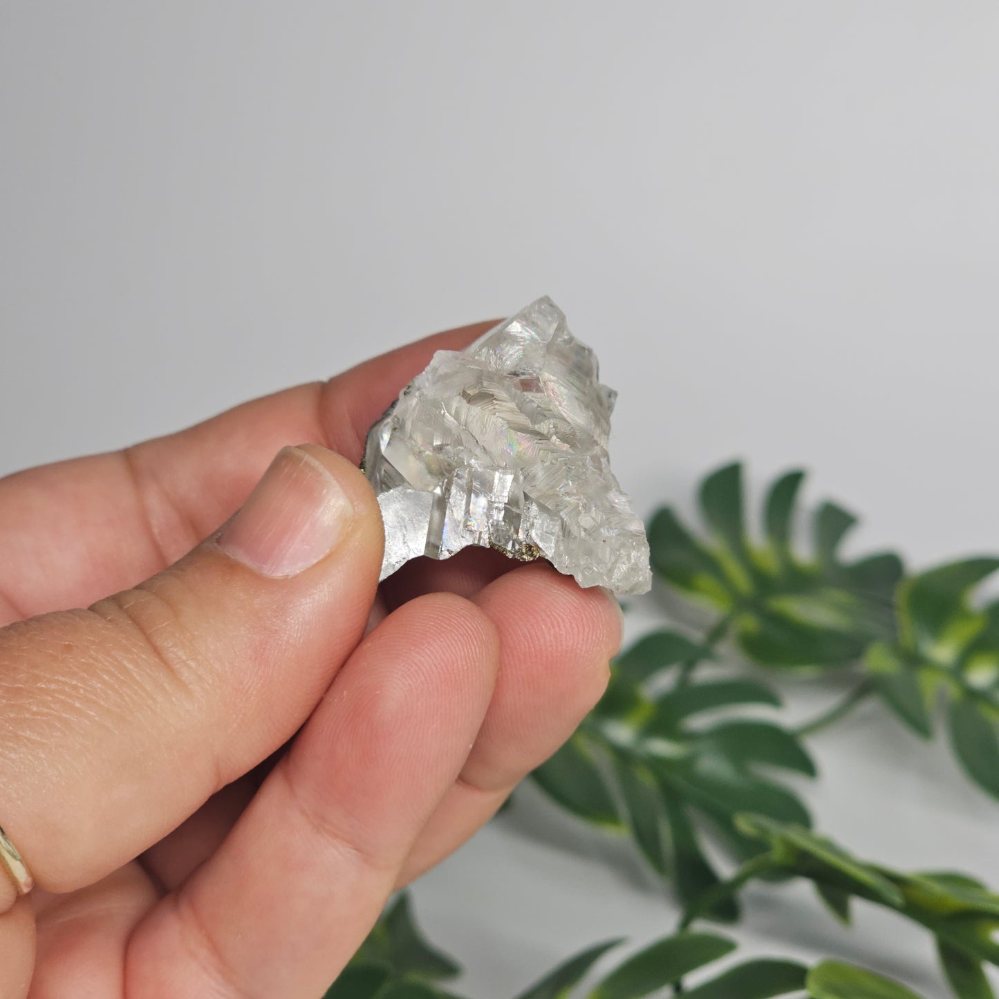 Calcite with Chalcopyrite & Pyrite Specimen | Option B | Translucent Rainbow Calcite | Hubei, China Crystal