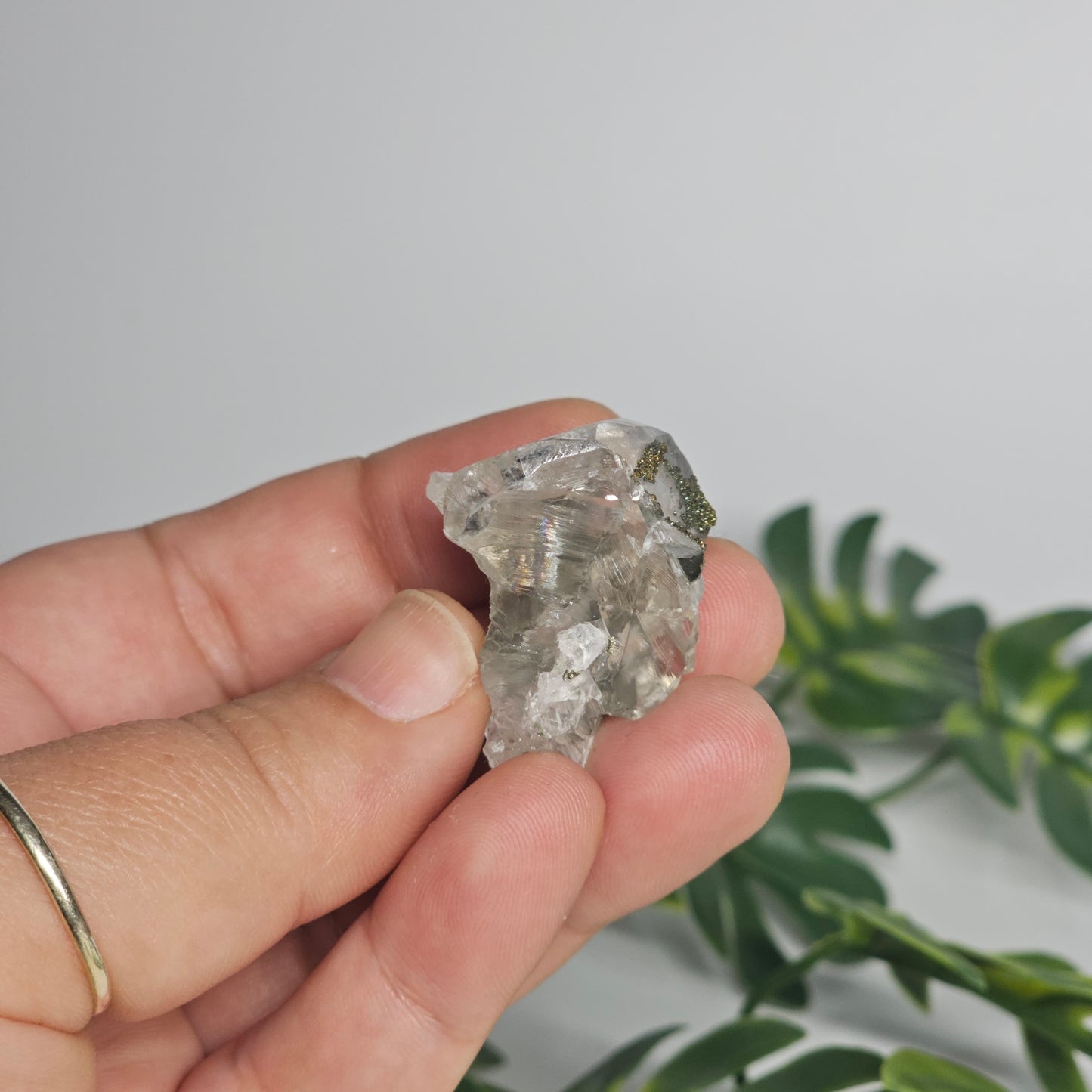 Calcite with Chalcopyrite & Pyrite Specimen | Option B | Translucent Rainbow Calcite | Hubei, China Crystal
