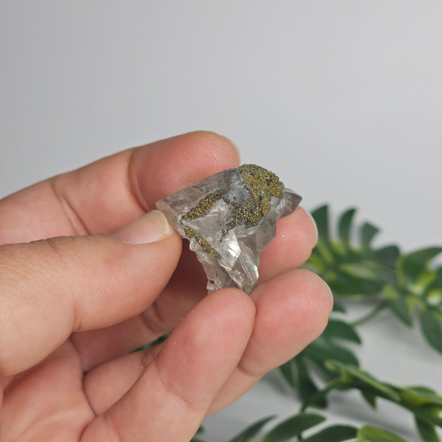 Calcite with Chalcopyrite & Pyrite Specimen | Option B | Translucent Rainbow Calcite | Hubei, China Crystal