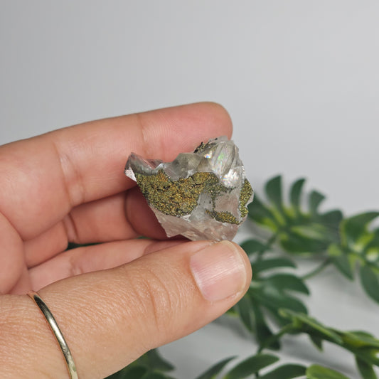 Calcite with Chalcopyrite & Pyrite Specimen | Option B | Translucent Rainbow Calcite | Hubei, China Crystal