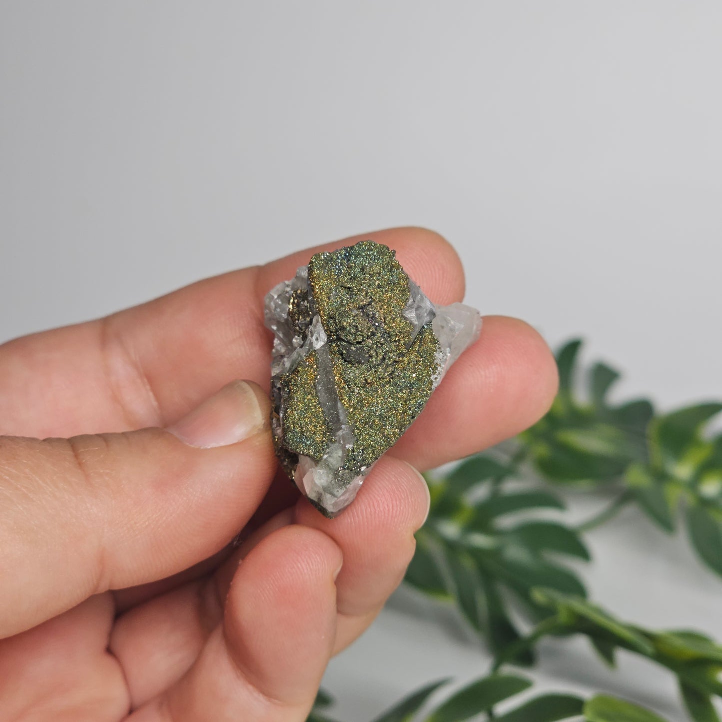 Calcite with Chalcopyrite & Pyrite Specimen | Option C | Translucent Rainbow Calcite | Hubei, China Crystal