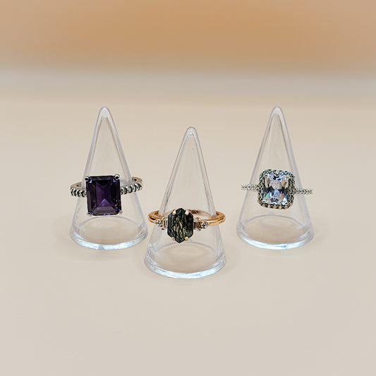 Acrylic Hollow Cone Ring Display Stand 10 Pack Clear Jewellery Holders for Ring Display, Retail Setup and Product Photography