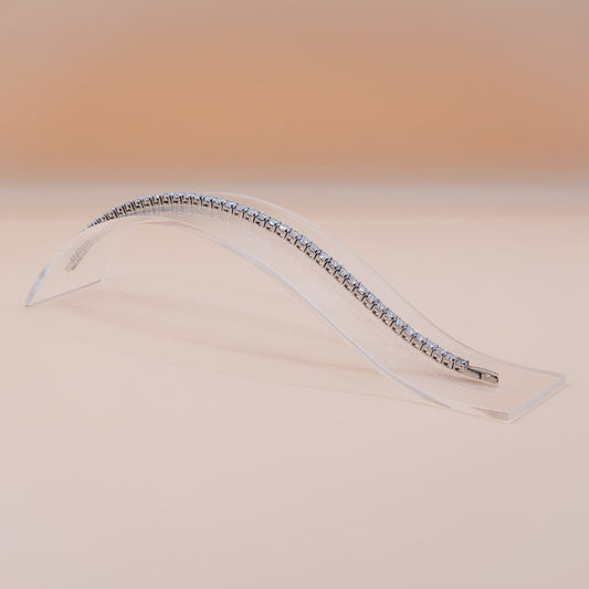 Acrylic Wavy Necklace and Bracelet Display Stand Clear Jewellery Holder with Modern Flowing Design