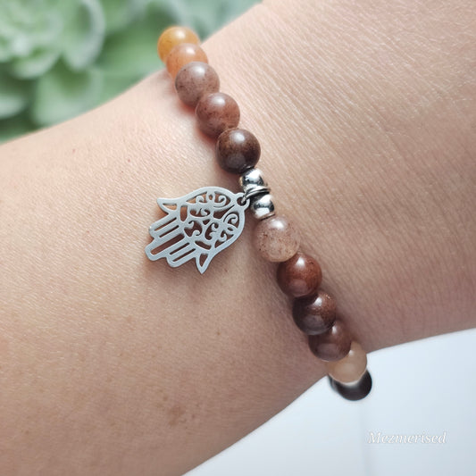 Customisable 6mm Aventurine-Style Quartz Bracelet | Choose your charm