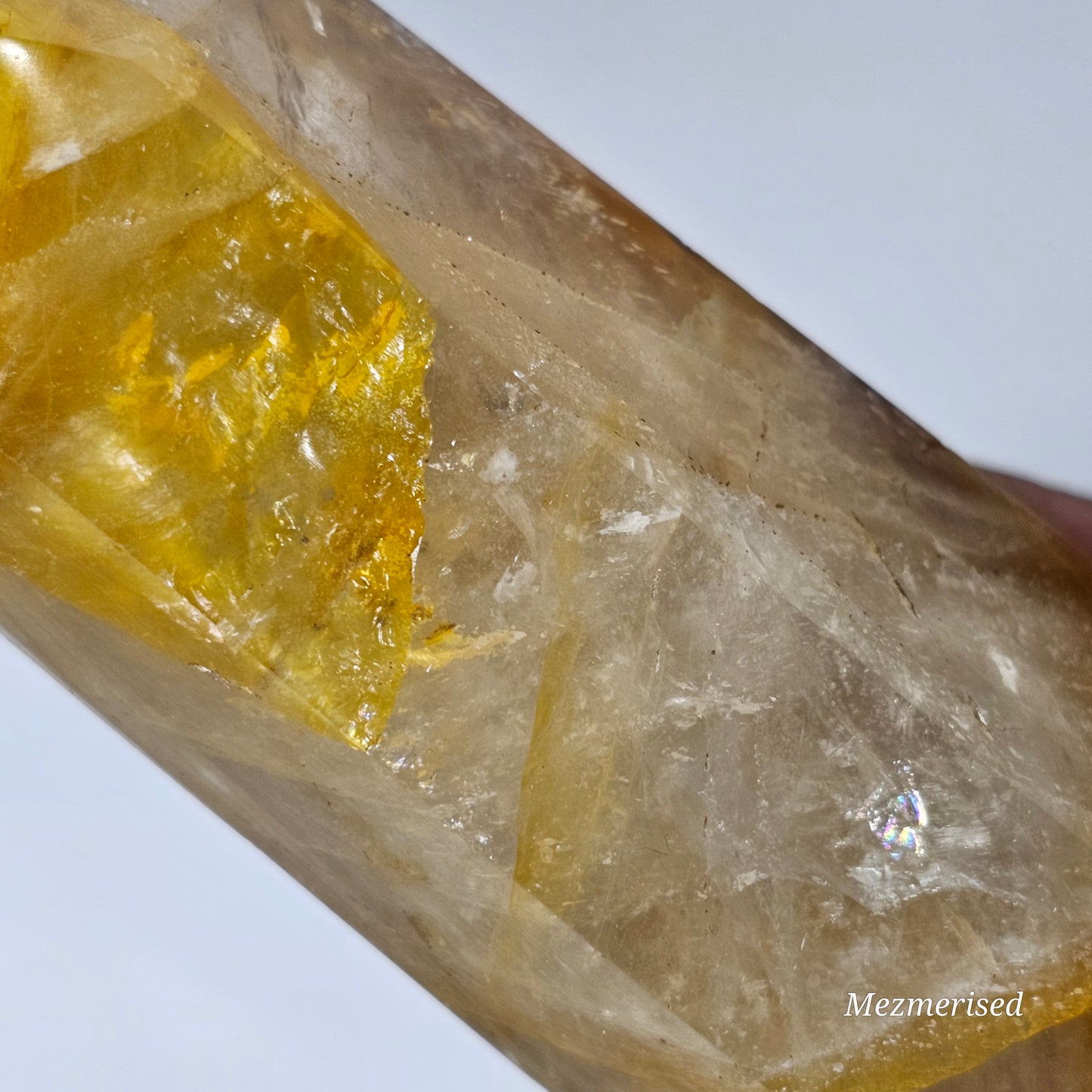 Close view showing natural rainbow and shimmer.