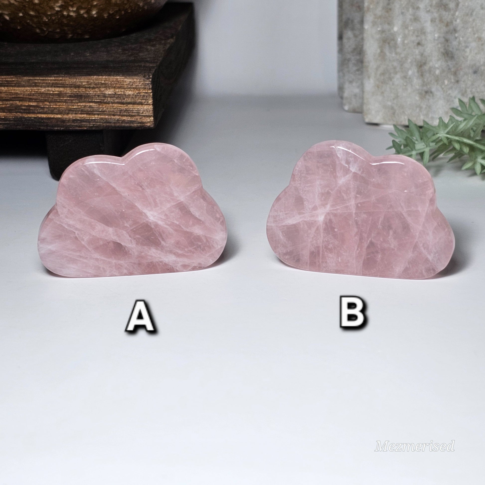 Rose Quartz Cloud Carvings