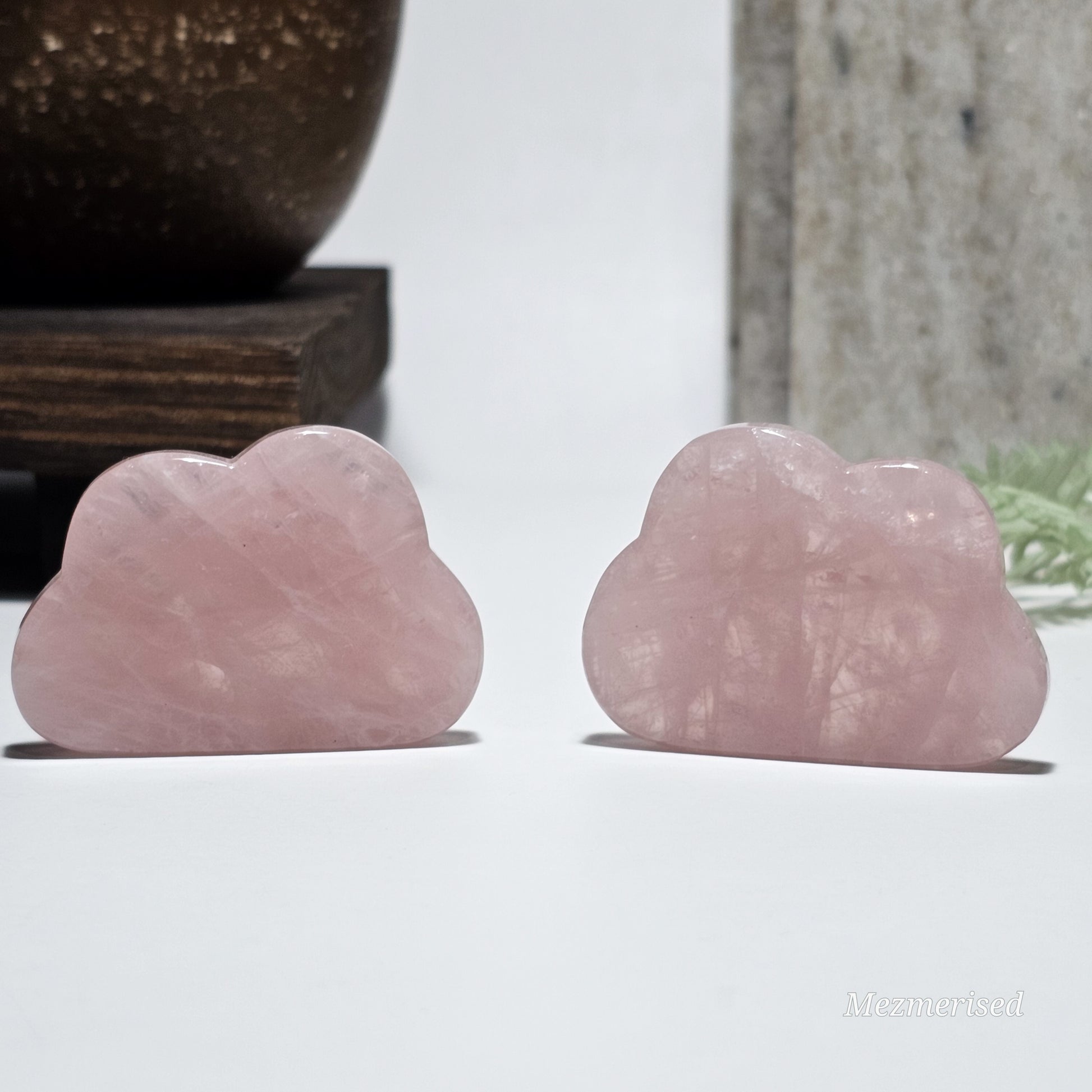 Rose Quartz Cloud Carvings