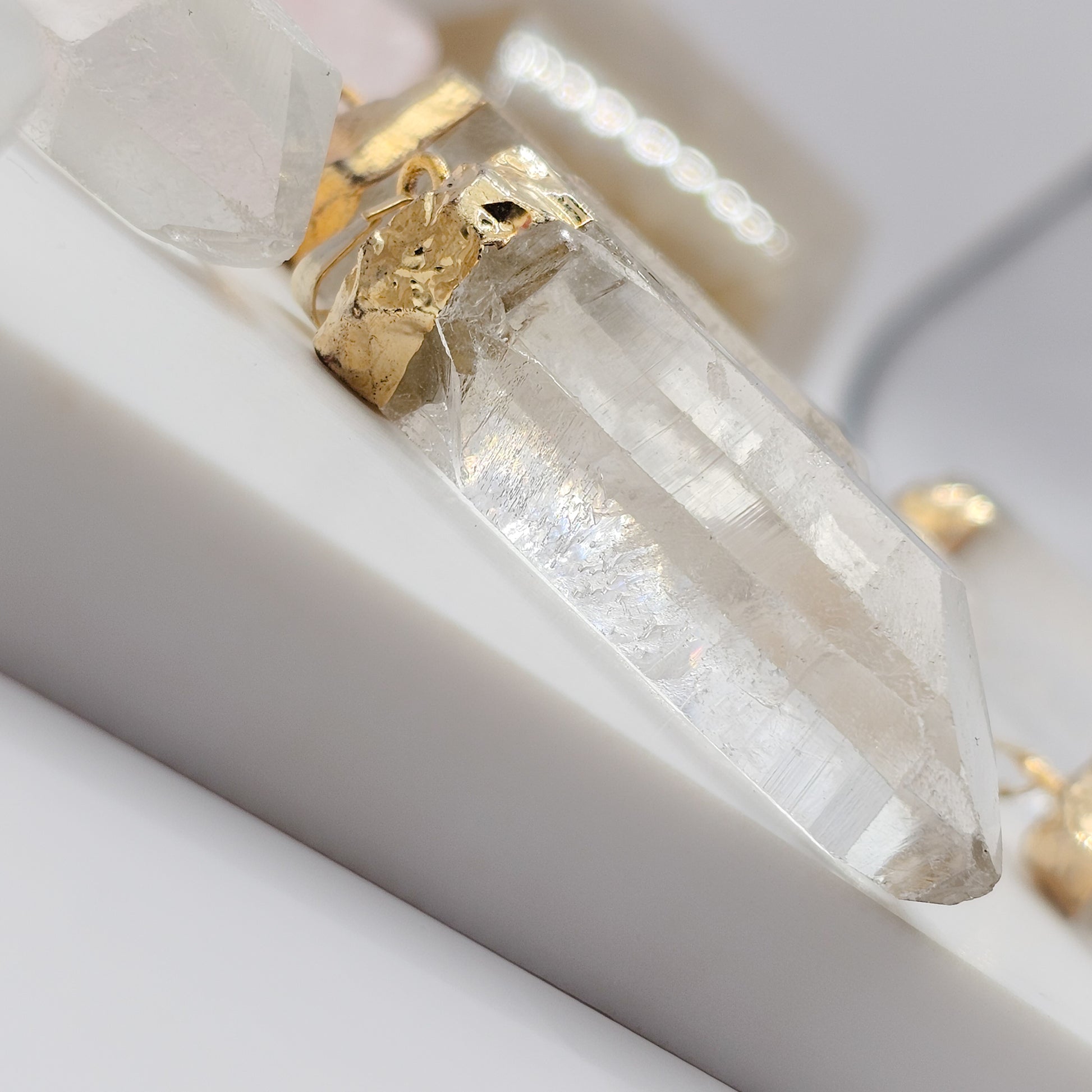 18k gold plated high quality Clear Quartz Point pendant | gemstone jewellery, xmas gift, christmas gift, gift for women, crystal gift, birthday gift, gemstone jewellery Australia, crystals Australia