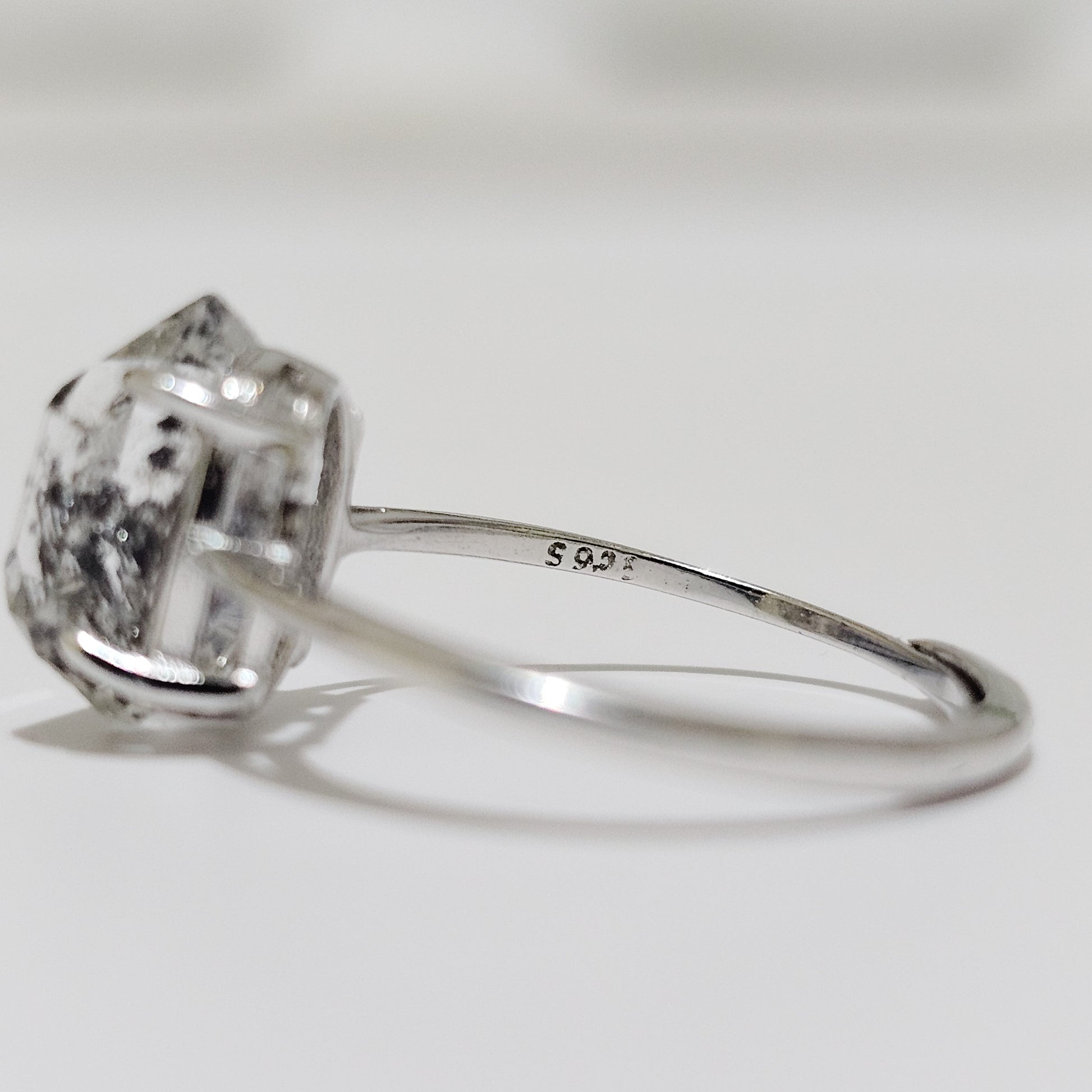 Herkimer Diamond 925 Silver Adjustable Ring