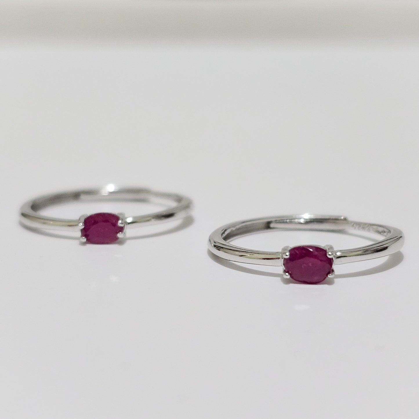 Ruby 925 Silver Adjustable Ring