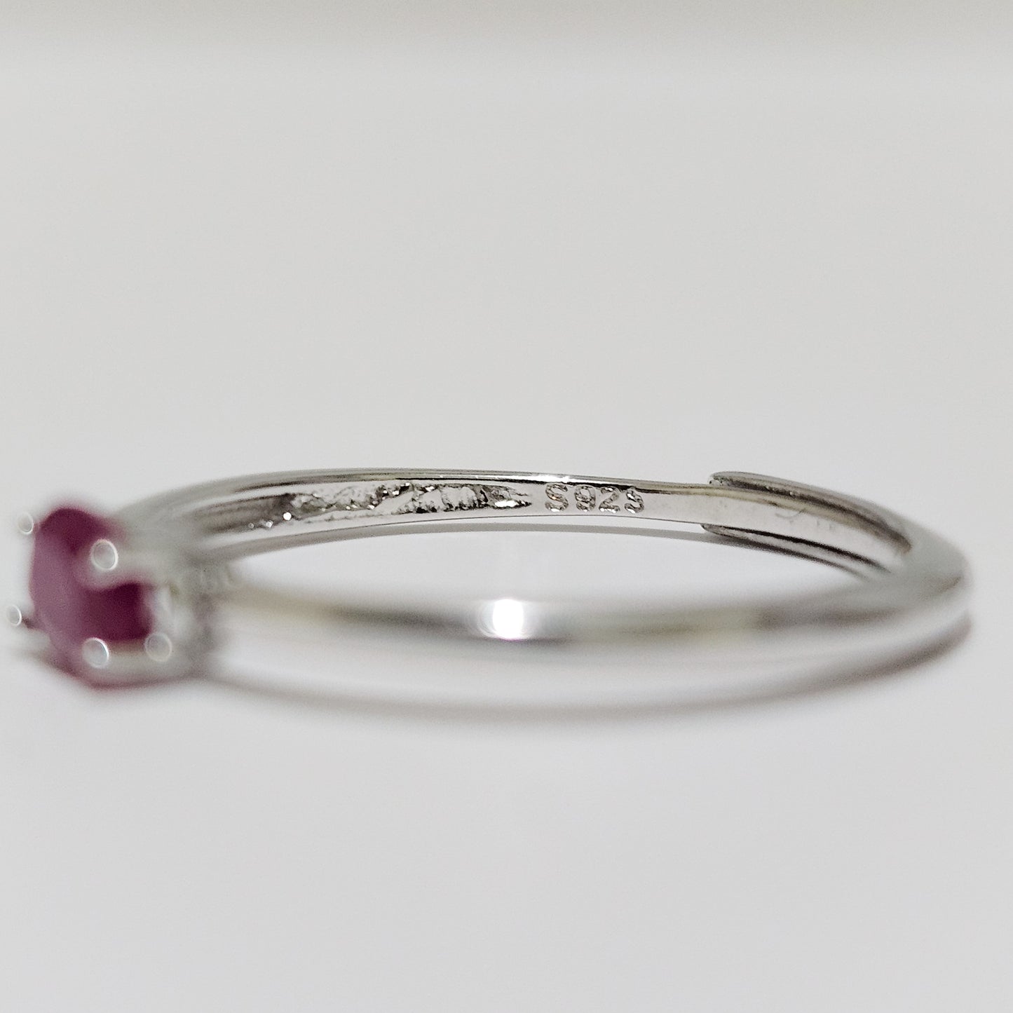 Ruby 925 Silver Adjustable Ring