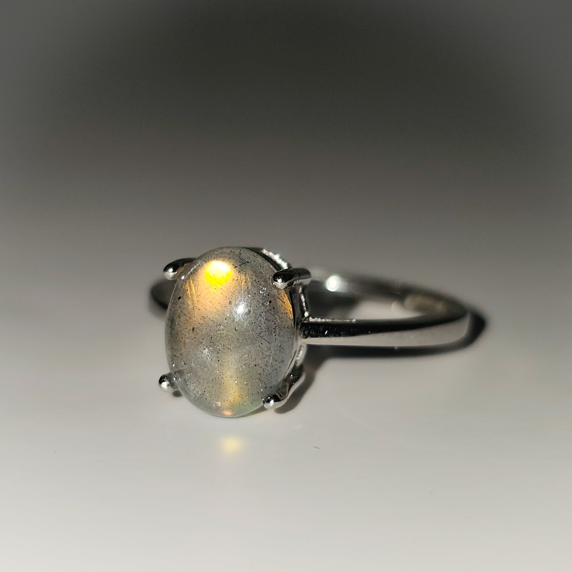 Labradorite 925 Silver Adjustable Ring