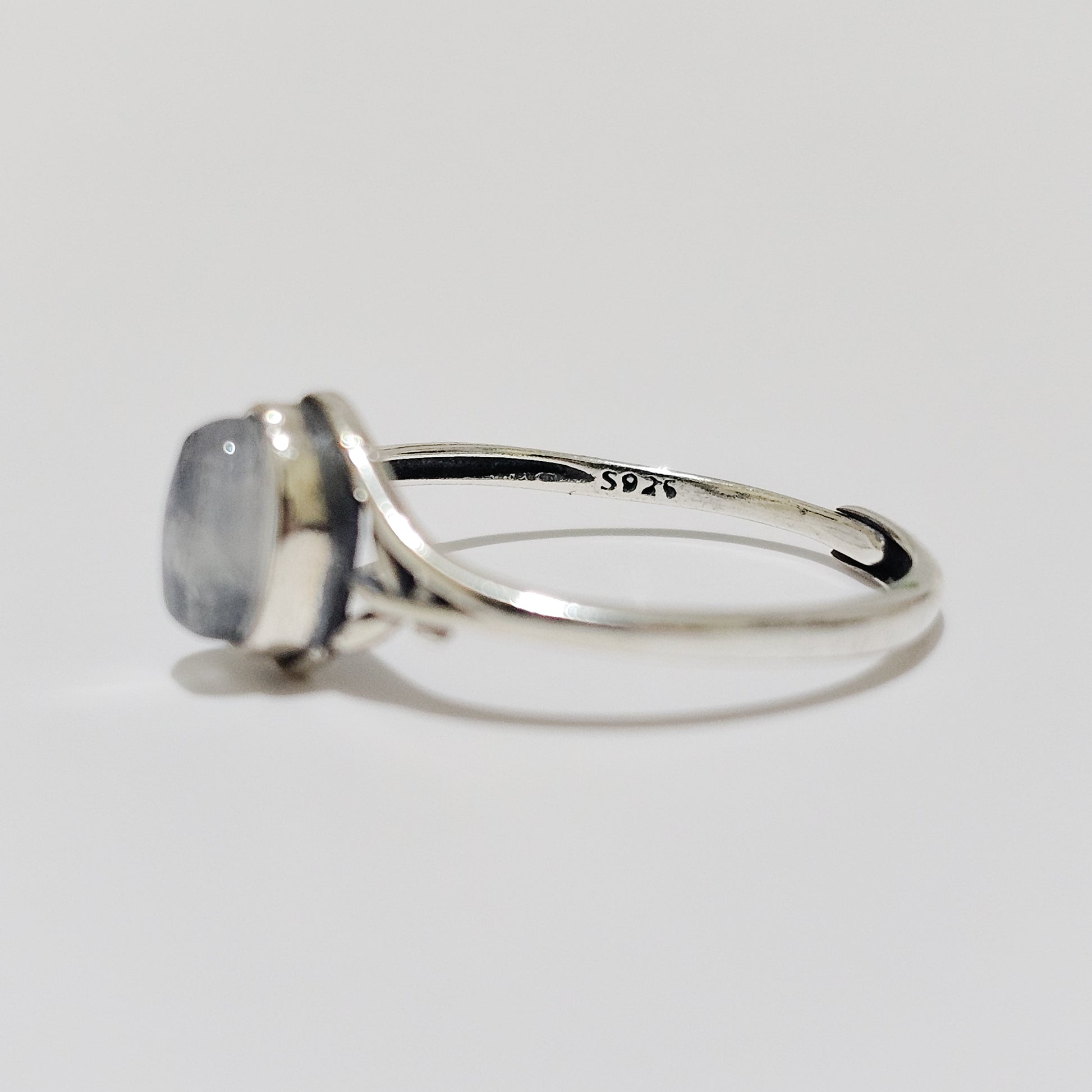 Rainbow Moonstone Boho 925 Silver Adjustable Ring