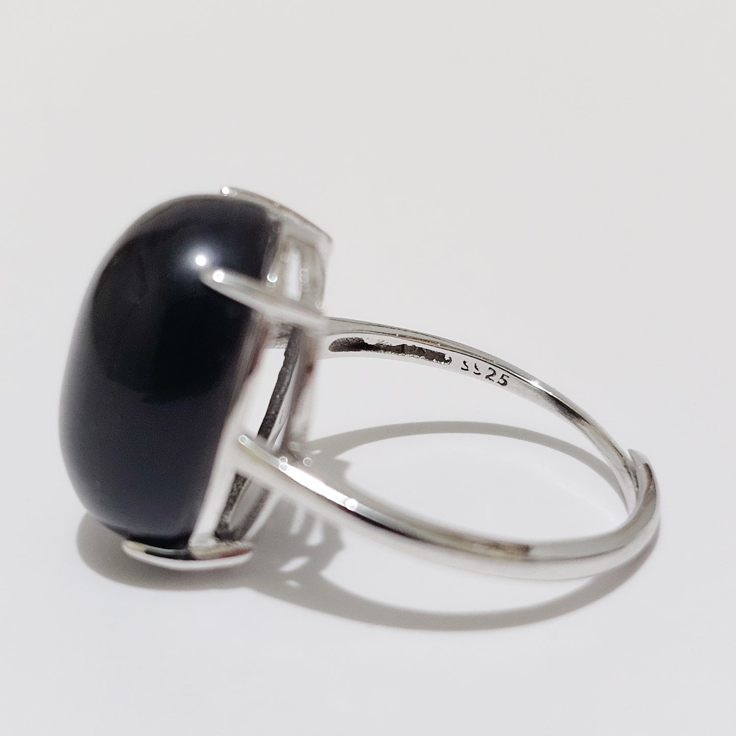 Silver Sheen Obsidian 925 Silver Adjustable RingSilver Sheen Obsidian 925 Silver Adjustable Ring