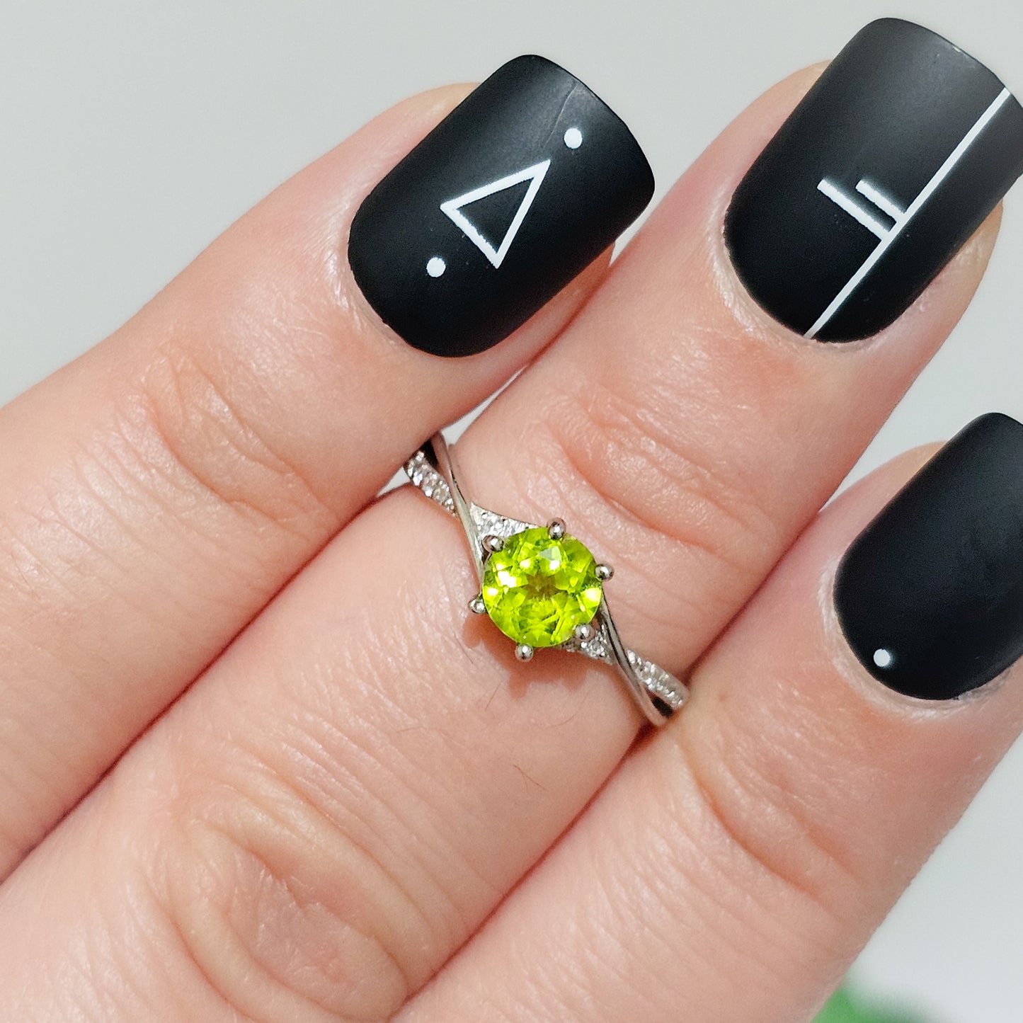 Peridot 925 Silver Adjustable Ring