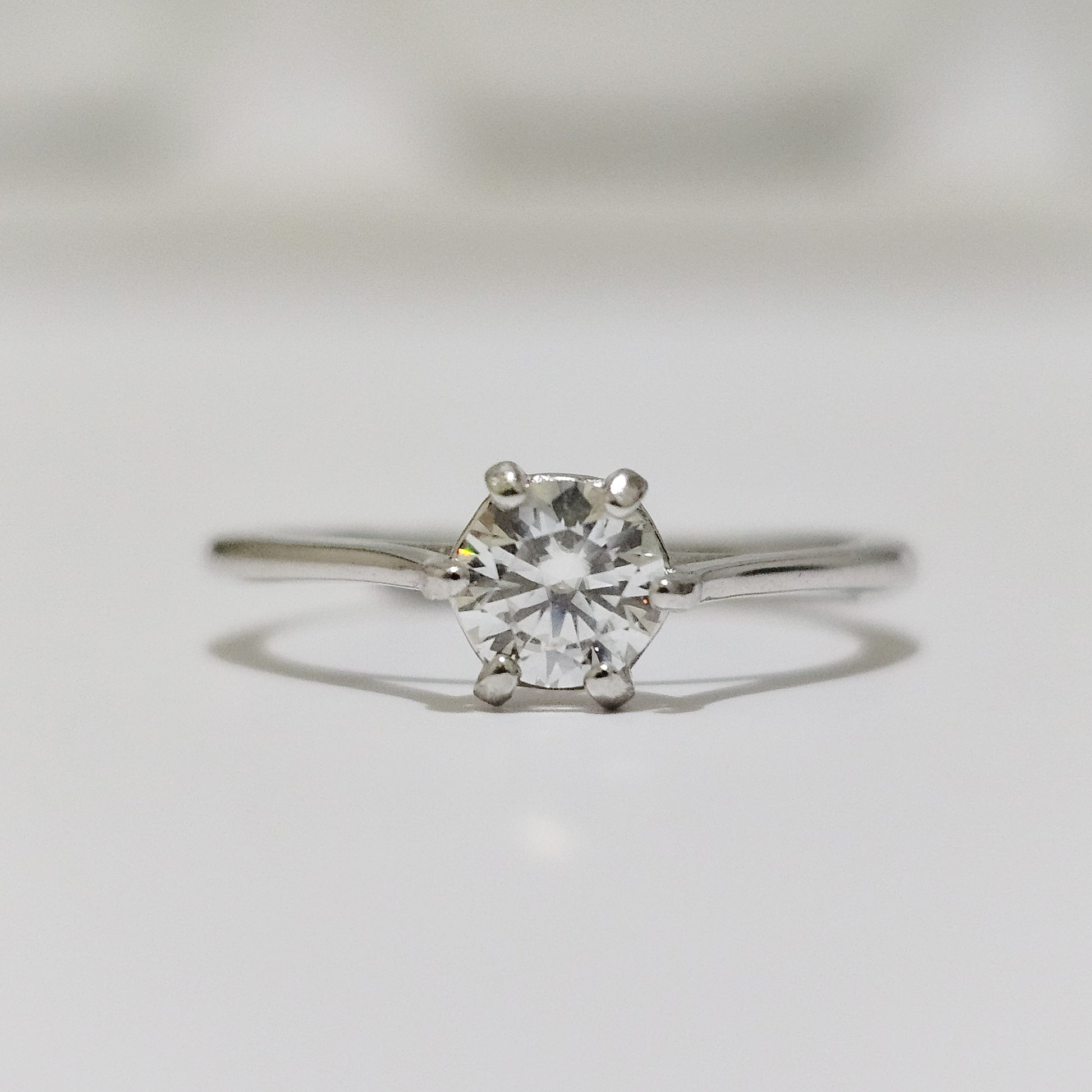 Moissanite Solitaire 925 Silver Adjustable Ring